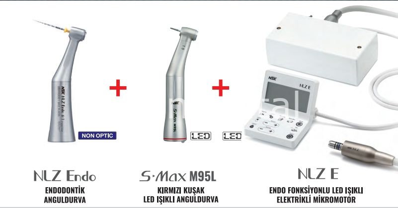 NLZ E Endo Fonksiyonlu LED Işıklı Elektrikli Mikromotor Muhteşem Üçlü
